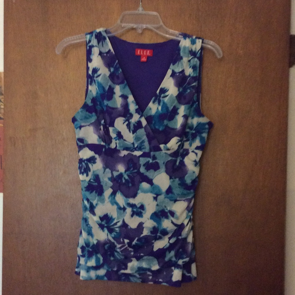 Dressy sleeveless floral top
